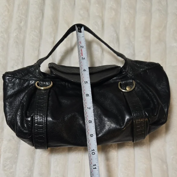 Rebecca Minkoff Black Leather Bag with Silver Accents VINTAGE!!! - Picture 10 of 10